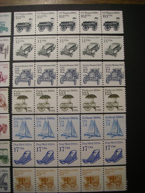Scott 2123 - 2136, Transportation Coil PNC5 Collection, MNH Beauties, CV $26.60