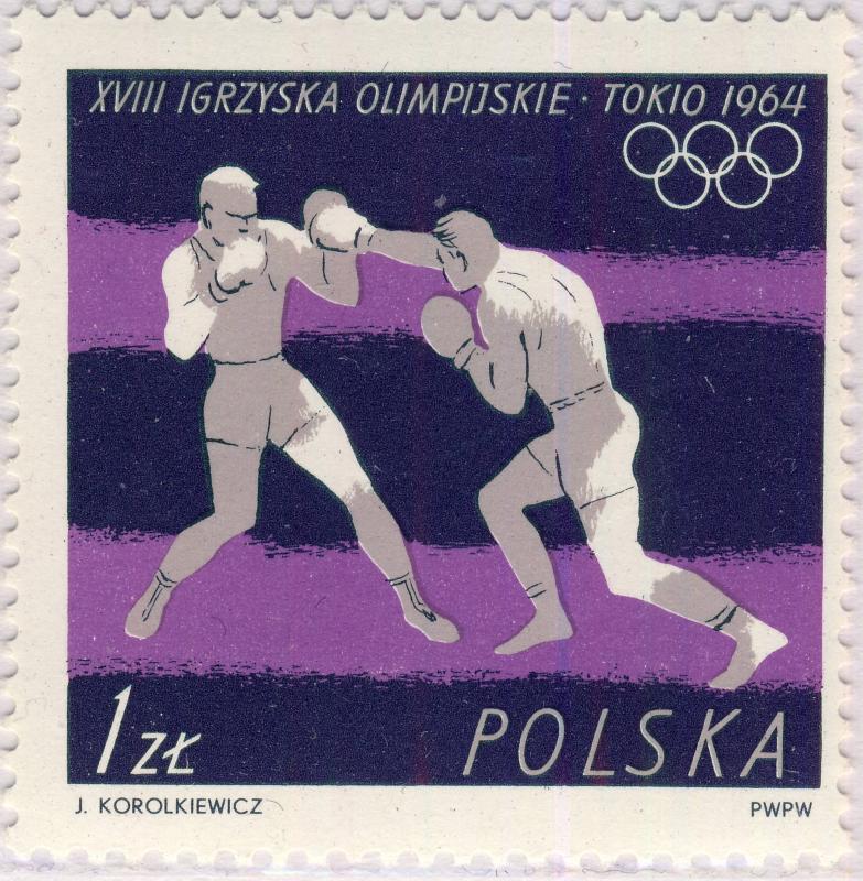 POLOGNE / POLAND - 1964 - Mi.1518 1,00 Zl. Tokyo Olympics (Boxing) - Mint**