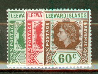 S: Leeward Islands 133-147 mint CV $67.75; scan shows only a few