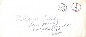 CANADA COMMERCIAL MAIL ENVELOPE MAILED WITH NO POSTAGE AND MARKED 16c TO PAY