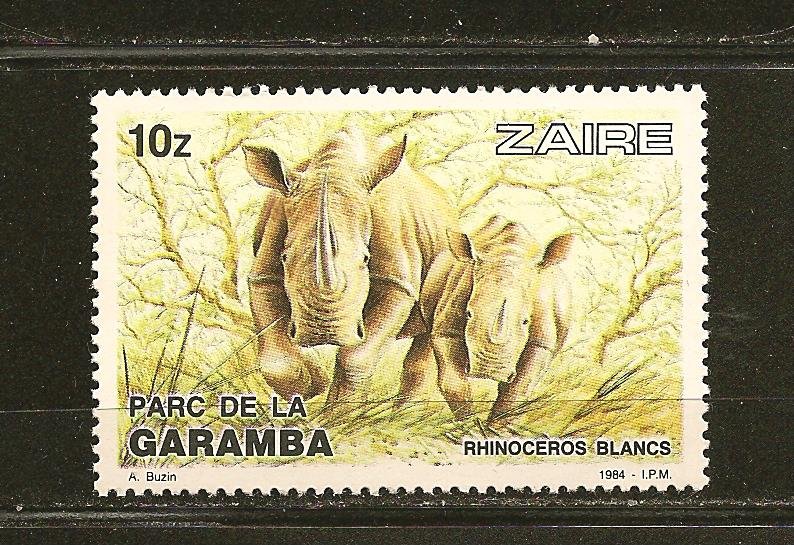 Zaire Rhinoceros 1984 Issue MNH