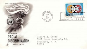 United Nations 1971 FDC Sc 221 Artcraft Cachet UN Racial Discrimination