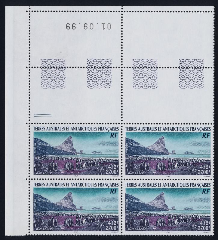 French Antarctic Territory 268 TL Block MNH Penguins, Larose Bay