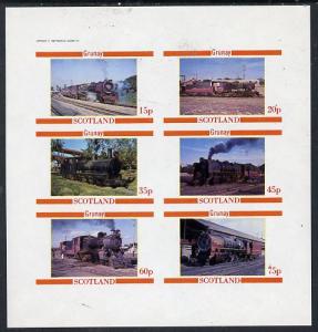 Grunay 1982 Steam Locos #04 (Indian) imperf set of 6 valu...