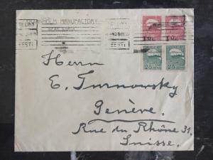 1920 Tallinn Estonia Commercial cover to Geneva Switzerland