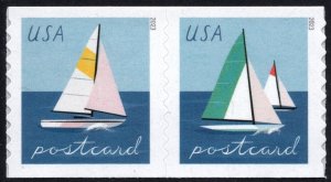 NEW ISSUE (Forever Postcard Rate) Sailboats Coil Pair (2023) SA