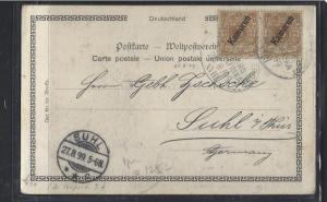 GERMAN CAMEROUN (P1809B) 1899 PPC 3PFX2  KAMERUN TO GERMANY   NICE