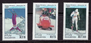 1992 Maldives Sc# 1722-24 Albertville 1992 winter olympic MNH postage stamps