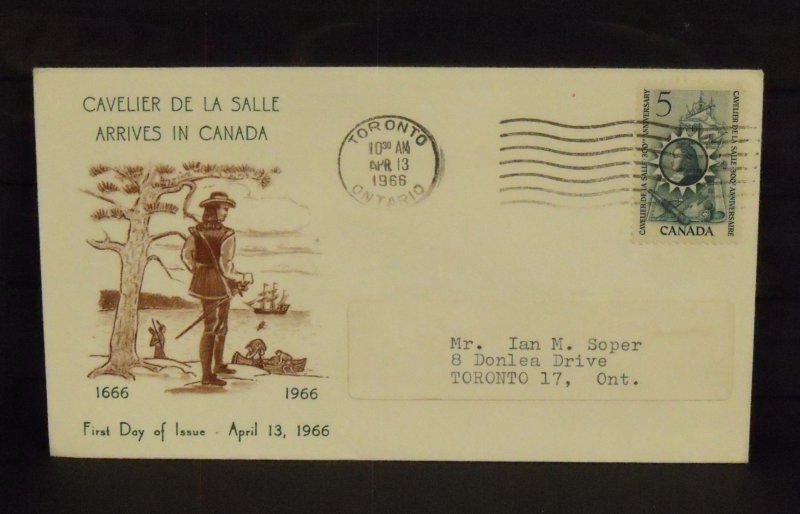 15252   CANADA   FDC # 446   De La Salle Arrival - Private Cachet   CV$ 5.00