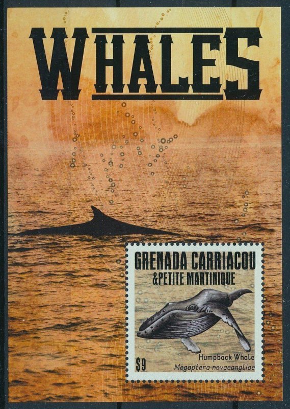 [109009] Gren. Carriacou & Petite Martinique 2013 Marine life whales Sheet MNH