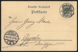 Germany SW Africa 1900 HASIS DSWA Postal Card Cover Oppeln 113223