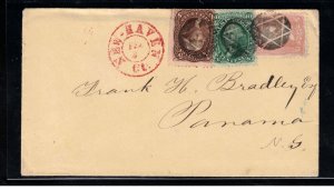 USA #76 #65 #68 Used On Cover To Panama New Grenada Tied By Negative Star Of Dav