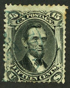 U.S. #98 USED BLUE CANCEL