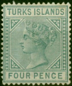 Turks Islands 1884 4d Grey SG57 Good MM