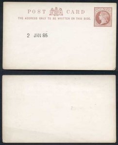 1885 ESSAY for the 1/2d Post Card Handstamped 2nd January 1885