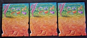 Australian Stamps 2005 Creatures of Slime X3 Miniature Sheets $1 + 50c First   Y