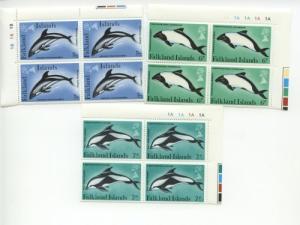 1980 Falkland Is Dolphins Blocks of 4 (Scott 298-303) MNH