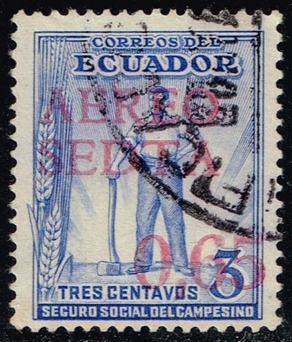 Ecuador #C64 Worker - Surcharged; Used (0.25)