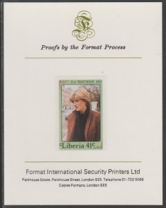 LIBERIA 1982  PRINCESS DIANA'S 21st   imperf on FORMAT INTERNATIONAL PRO...