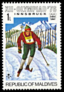 Maldive Islands 613, MNH, Innsbruck Winter Olympics, Cross-country Skiing