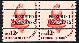 US 1816c MNH VF 12 Cent Liberty Torch Pre-Cancelled Pair Dull Gum CV $75
