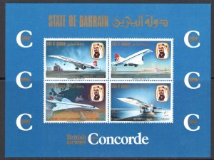 1976 BAHRAIN, Stanley Gibbons #MS 236 - Concorde Inaugural Flight - MNH**