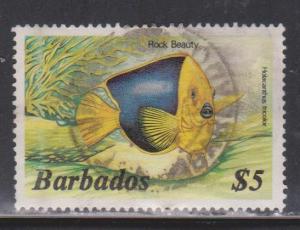 BARBADOS Scott # 658b Used - Marine Life - Rock Beauty