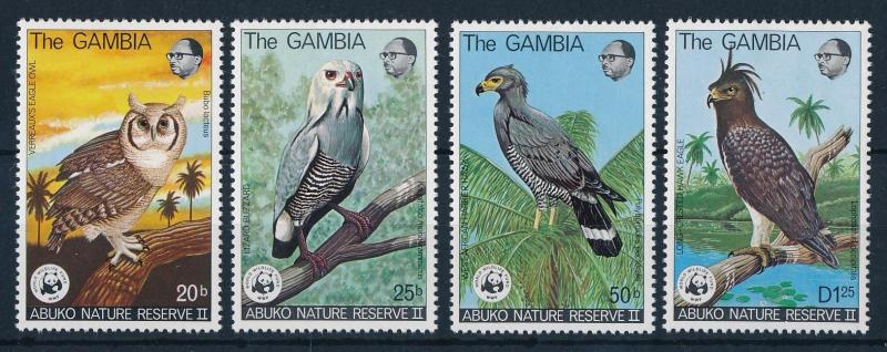 [64360] Gambia 1978 Birds of Prey Owl Buzzard Hawk Eagle WWF  MLH