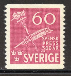 Sweden Scott 361 Unused HR - 1945 300th of Swedish Press - SCV $7.00