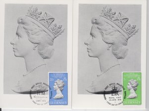 Guernsey  1978 Royal Visit set 2 Maxicards