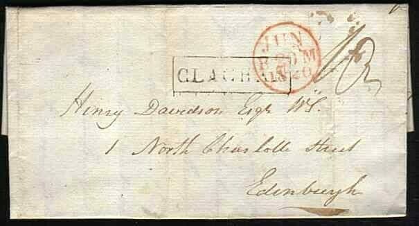 GB SCOTLAND 1820 entire ex Island of EASDALE - fine boxed CLACHAN..........33413