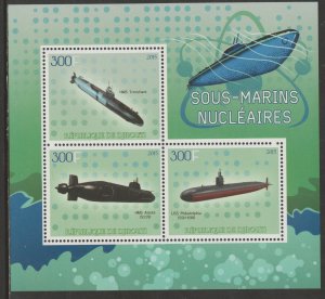 SUBMARINES perf sheet containing three values mnh