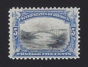1901 5c Bridge at Niagara Falls, Pan-American Exposition Scott 297 Mint F/VF LH