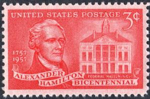 SC#1086 3¢ Alexander Hamilton Bicentennial (1957) MNH