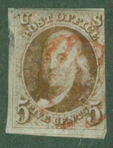 UNITED STATES #1 USED RED CANCEL CV$ 350.00 BIN$ 235.00