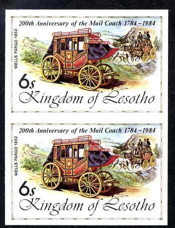 Lesotho 1984 Wells Fargo Coach 6s (from 'Ausipex' Stamp E...