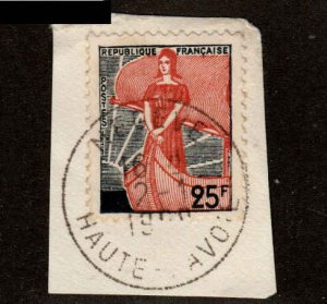 France  #927, Used, Postmark MEGEVE, HAUTE-SAVOIE, 2-1-1959