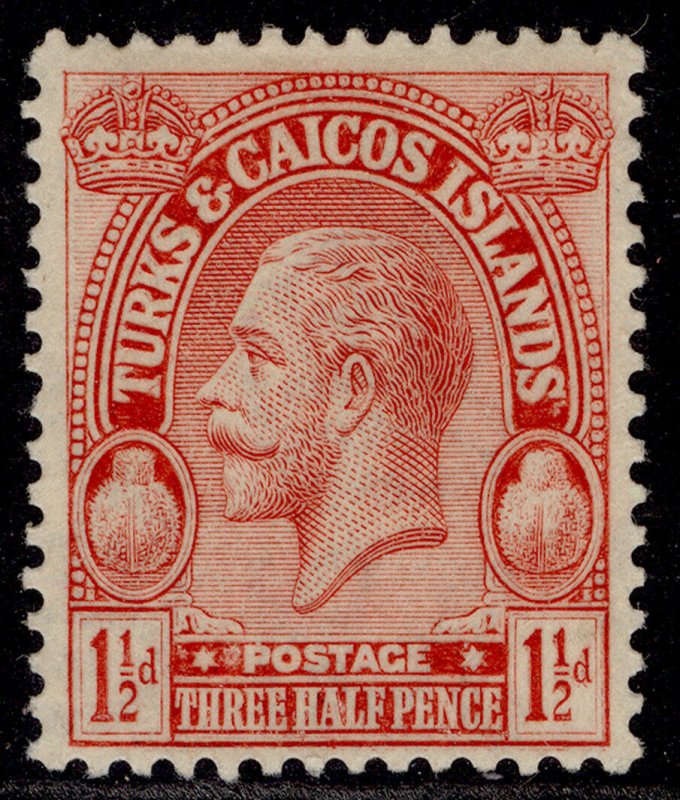 TURKS & CAICOS ISLANDS GV SG165, 1½d scarlet, M MINT.