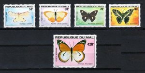 Mali 1980 Beautiful Butterflies (5v Cpt) MNH CV$11+