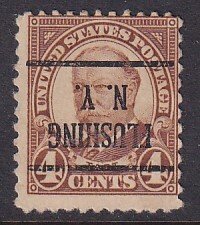 United States (1930) Sc 685 used, inverted precancel Flushing NY