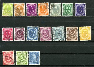 Germany 1951 Mi 123-38and 147 Used numerical  Rontgen Cv 70 euro 8163