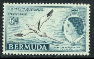 BERMUDA 1953 QE2 ROYAL VISIT Issue Sc 163 MLH