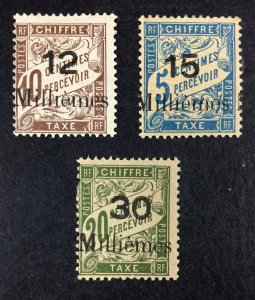 MOMEN: FRENCH PORT SAID SC #J1-J3 1921 MINT OG H $248 LOT #68321*