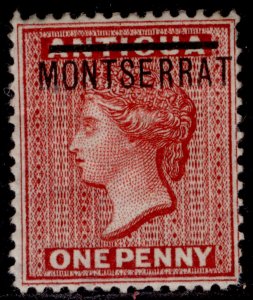 MONTSERRAT QV SG1, 1d red, M MINT. Cat £38.