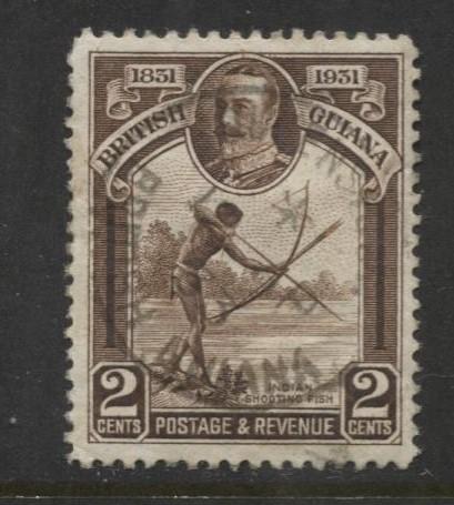 British Guiana - Scott 206 - Centenary of Union -1931 - FU - Single 2c Stamp