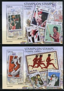 LIBERIA 2023 STAMPS ON STAMPS OLYMPICS SET OF TWO S/S MINT NEVER HINGED