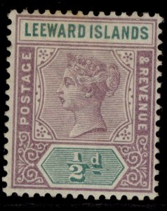 LEEWARD ISLANDS QV SG1, ½d dull mauve & green, M MINT.