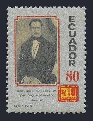 Ecuador C662,MNH.Michel 1820. Jose Joaquin de Olmedo, 1780-1847,physician,1980.