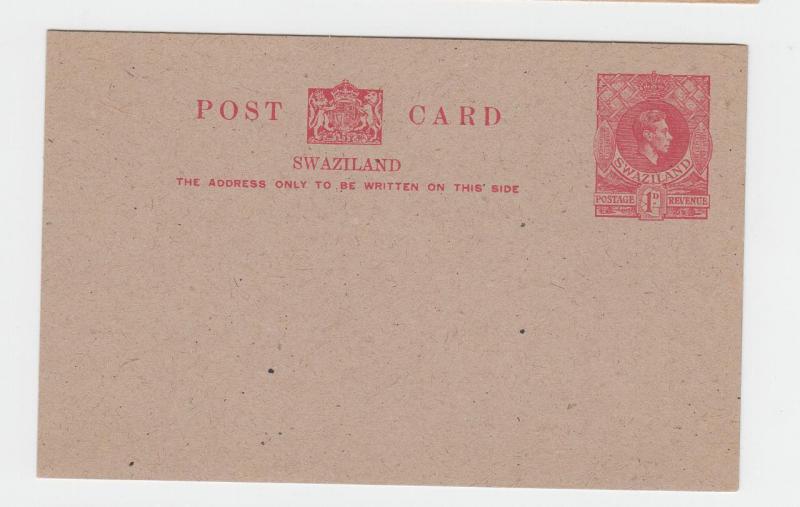 SWAZILAND GV1 1d POST CARD UNUSED H&G#4 (SEE BELOW