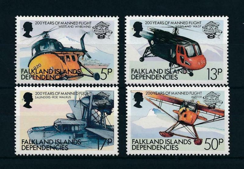 [98120] Falkland Islands Dependencies 1983 Aviation Aircrafts Helicopter  MNH